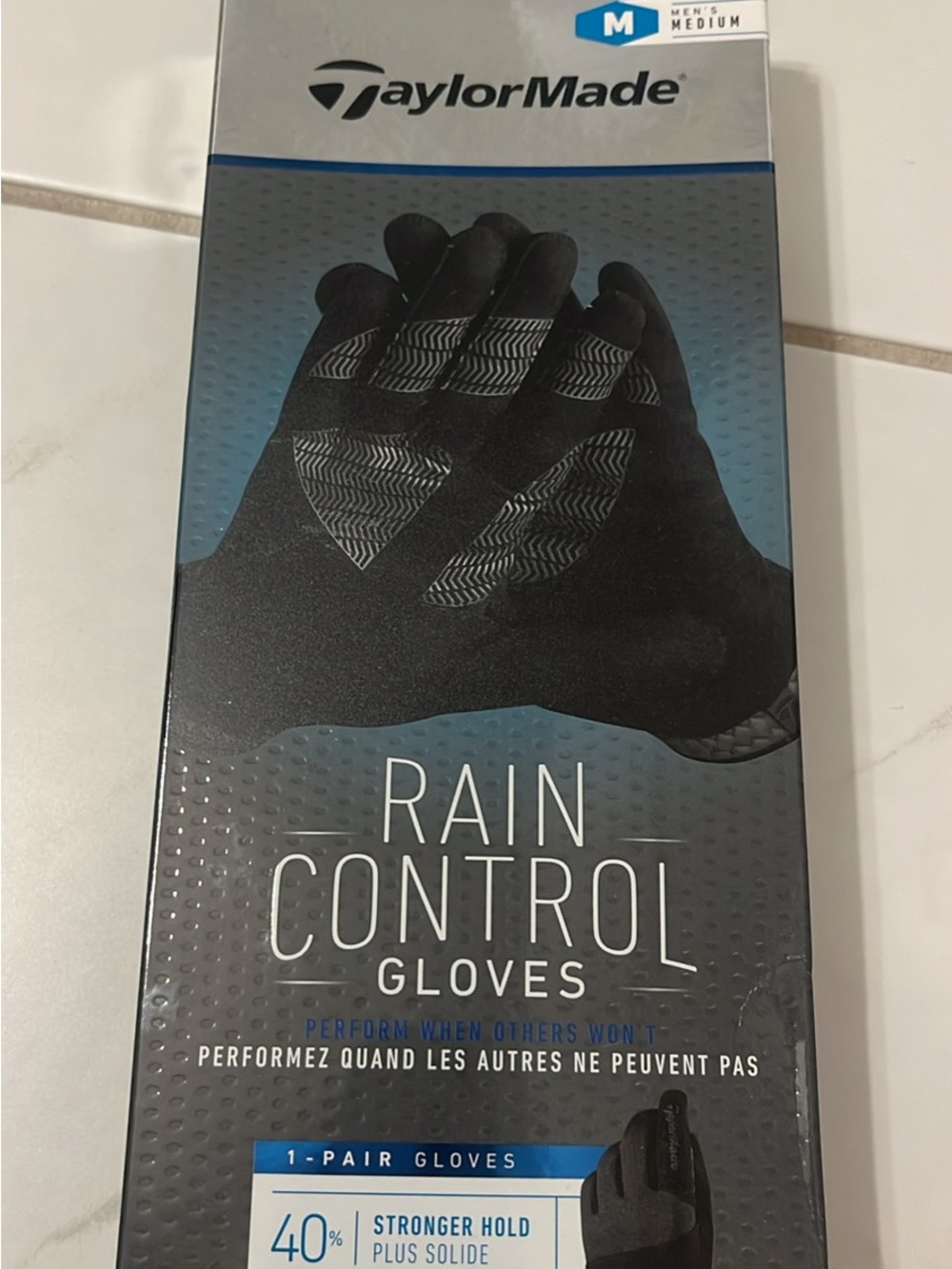 TaylorMade Black Rain Control Golf Gloves - Medium